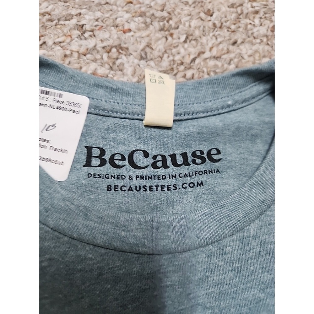 BeCause Tee Hemlock Forest Graphic T-Shirt XXL Blue Green Evergreen Trees New - Picture 2 of 13